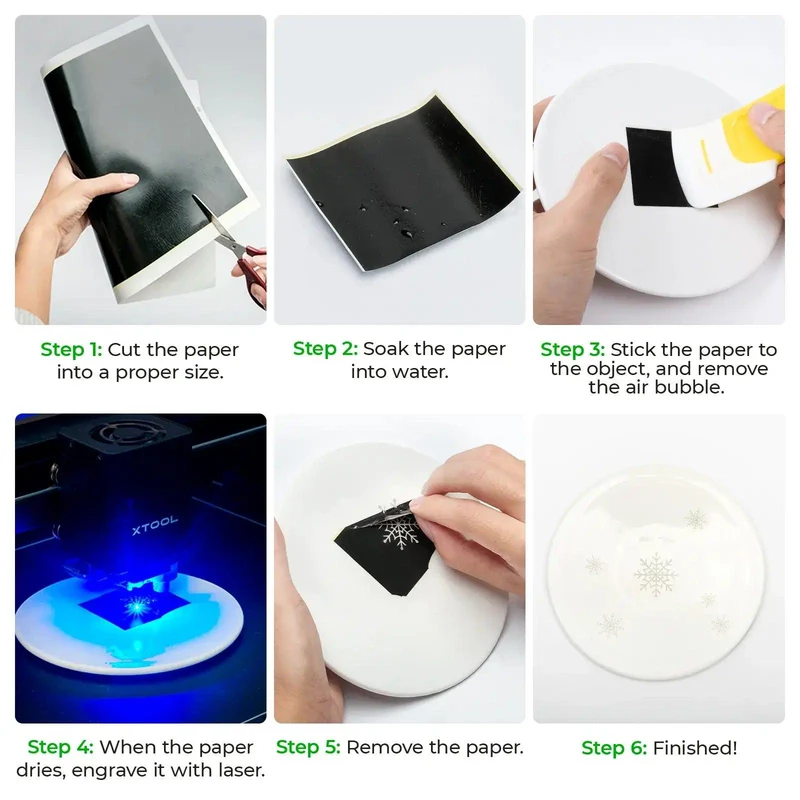 Papier de Marquage/Gravure au Laser Noir (4 pièces)