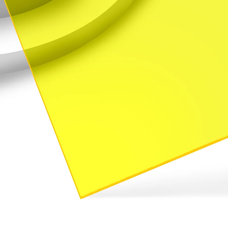 Plaque d'acrylique jaune translucide brillante d'une épaisseur de 3 mm (3 pièces)
