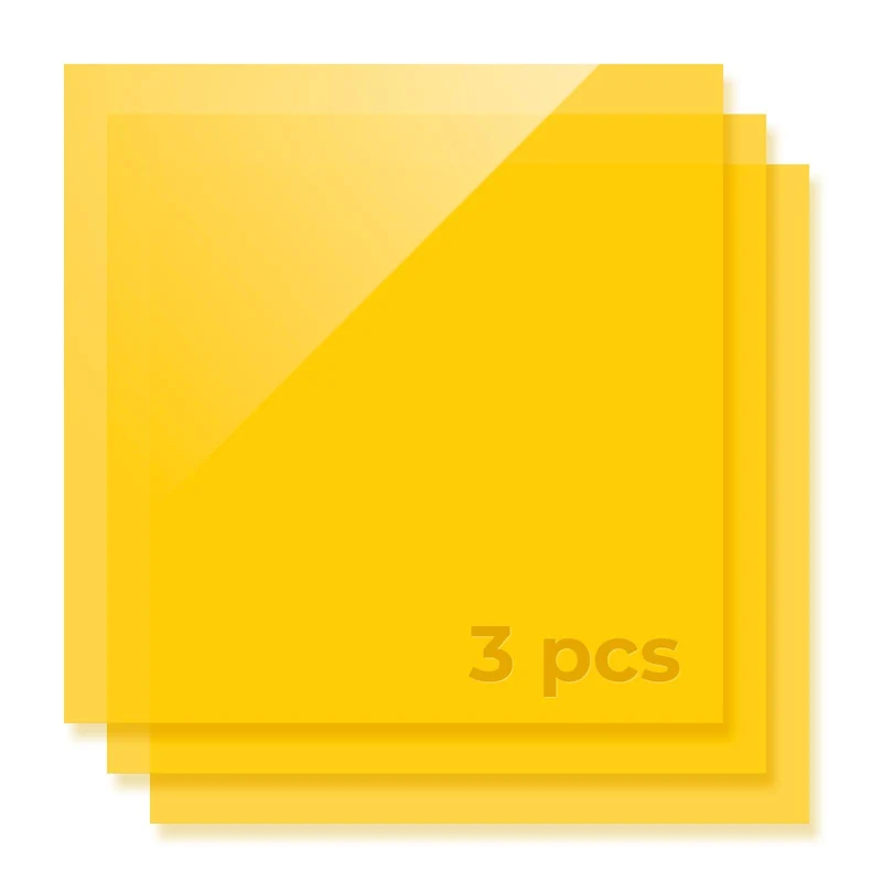 Plaque d'acrylique jaune translucide brillante d'une épaisseur de 3 mm (3 pièces)