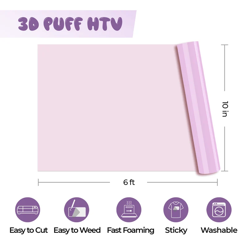 Transfert de chaleur en vinyle Puff 3D