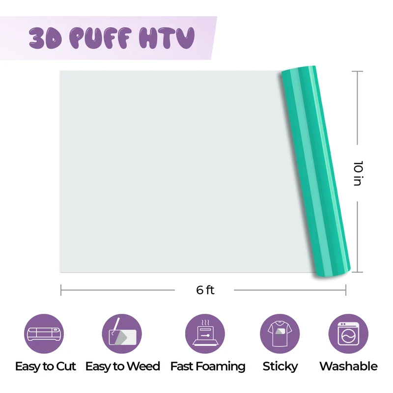 Transfert de chaleur en vinyle Puff 3D