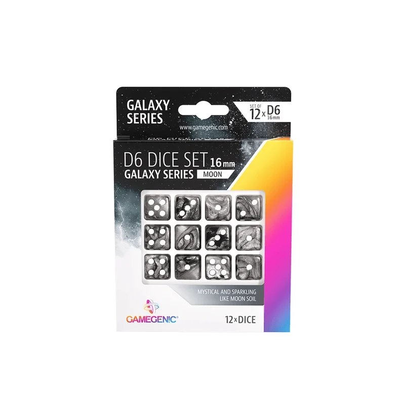 Dice: 12x D6: 16 mm: Galaxy Series: Moon (ML)