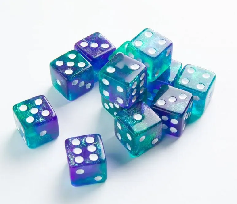 Dice: 12x D6: 16 mm: Galaxy Series: Neptune (ML)