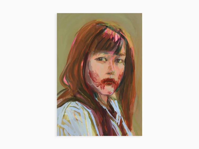 Claire Tabouret Autoportrait en vampire, Poster de 2019