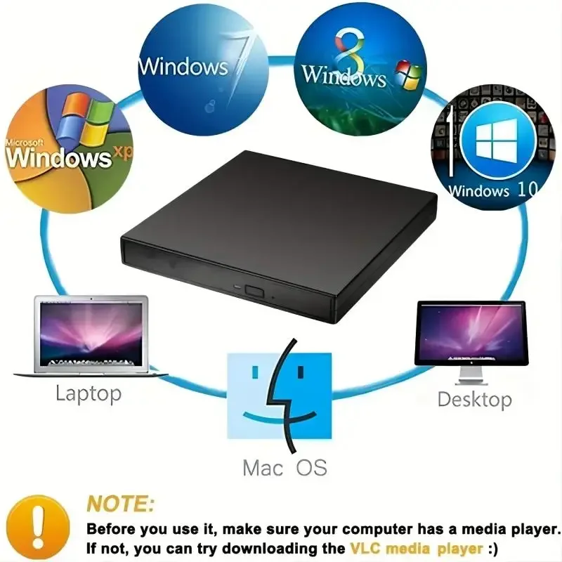 Lecteur de CD externe USB pour Ordinateur