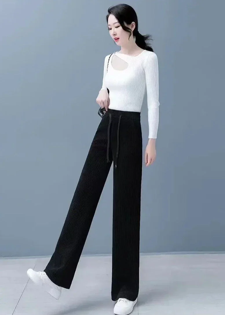 Pantalon en velours côtelé ample Femme - Intérieur fourrure
