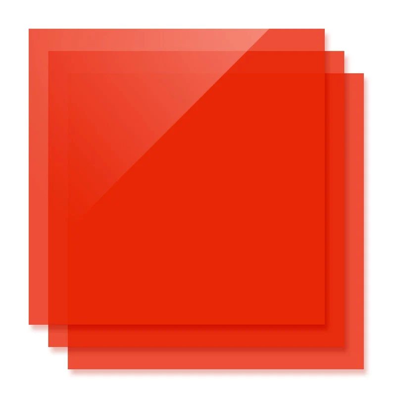 Feuille d'acrylique rouge translucide brillante de 3 mm d'épaisseur (3PCS)