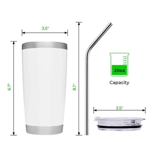 Tumbler en acier inoxydable de 20 oz pour gravure au laser