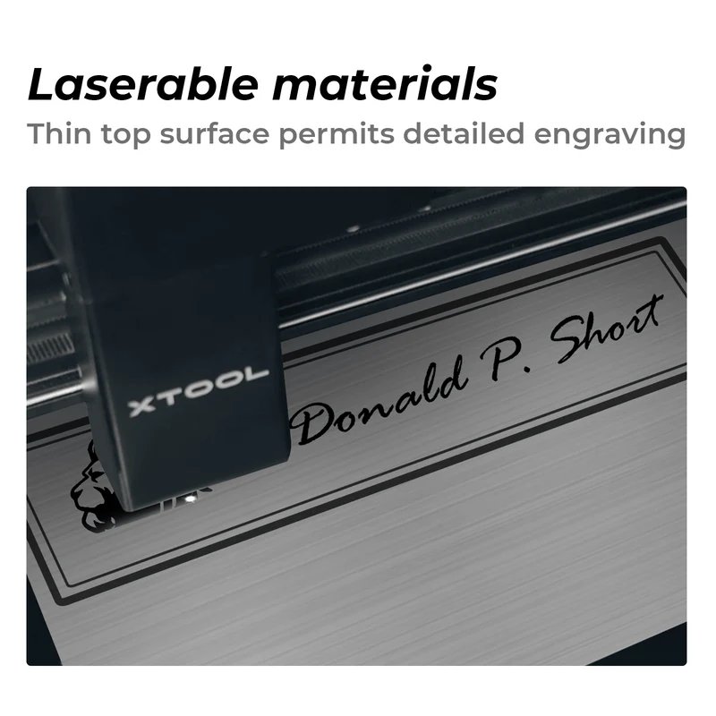 Gravure laser sur feuille plastique bicolore 1,27 mm (5 pièces)