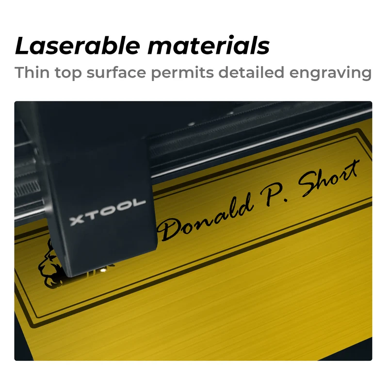 Gravure laser sur feuille plastique bicolore 1,27 mm (5 pièces)
