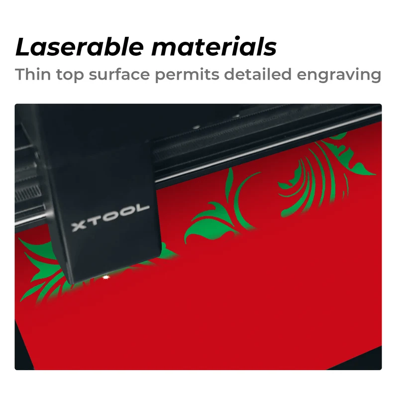 Gravure laser sur feuille plastique bicolore 1,27 mm (5 pièces)