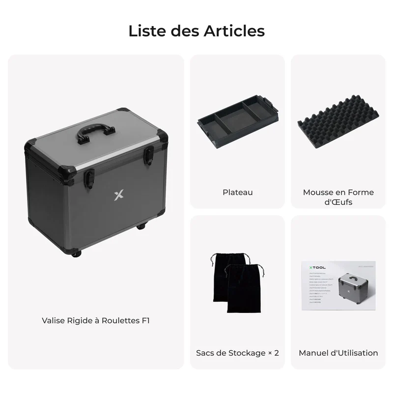 xTool F1 /F1 Lite Valise Rigide à Roulettes