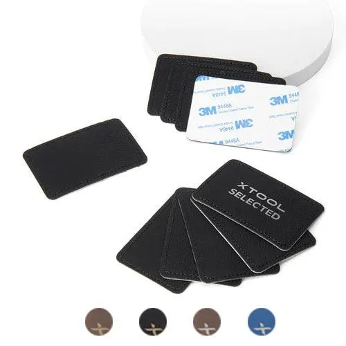 Écusson rectangulaire en simili cuir gravable au laser (10 pièces)