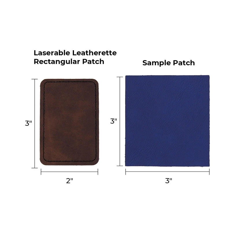 Écusson rectangulaire en simili cuir gravable au laser (10 pièces)