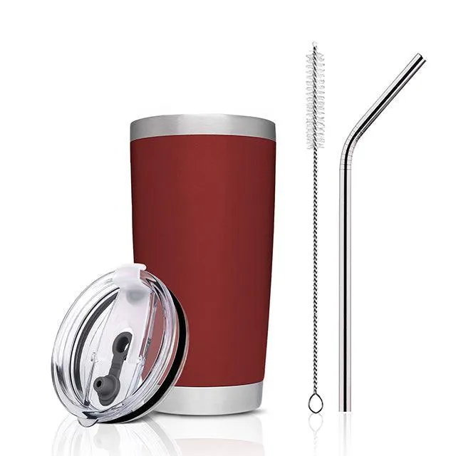 Kit gobelet en acier inoxydable rouge brique (20oz)