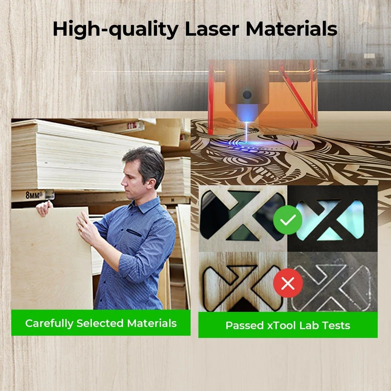 xTool Selected Kit d'exploration des matériaux au laser (111pcs)