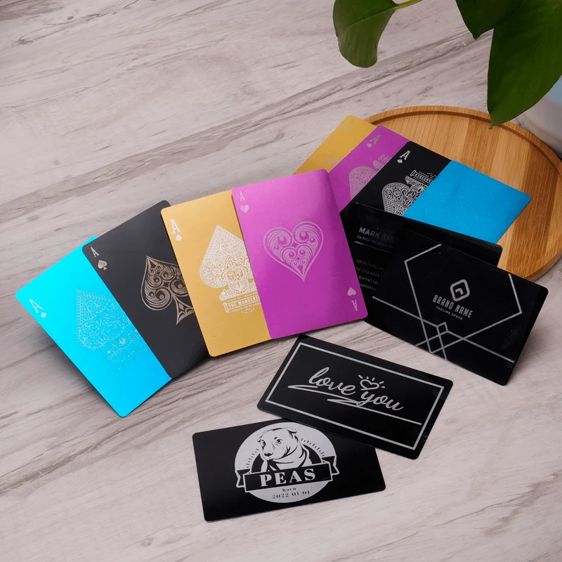 Cartes de visite en métal bleu (60pcs)