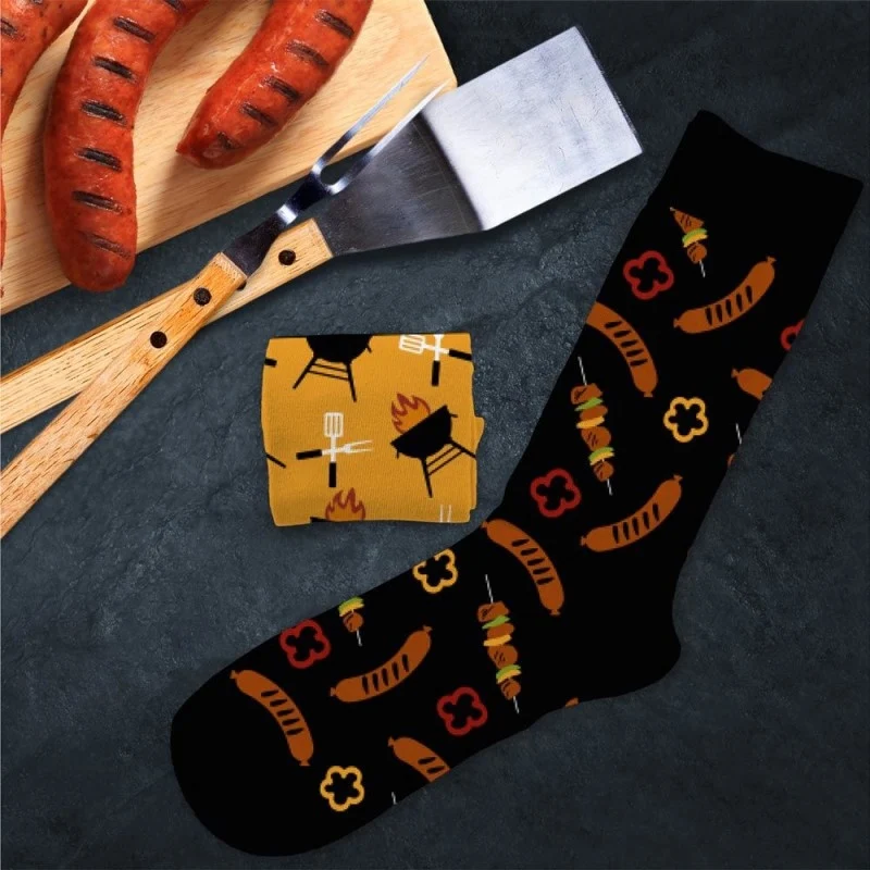Chaussettes Humoristiques Barbecue / Saucisses – Plats & Boissons Mythiques