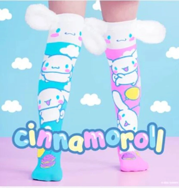 MADMIA – Chaussettes Cinnamoroll 3D kawaii – Sanrio, Taille unique
