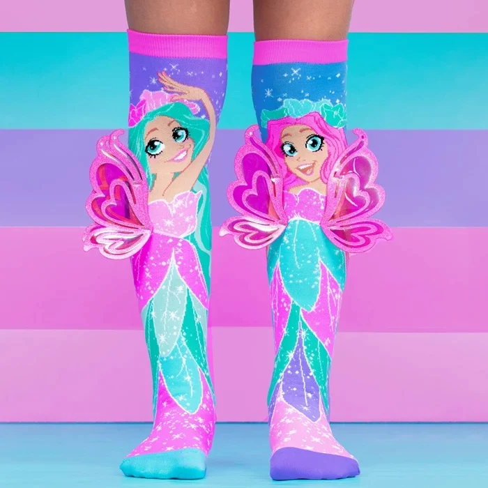 Chaussettes fantaisie MADMIA “Fairy Princess” – ailes pailletées 3D & détails scintillants