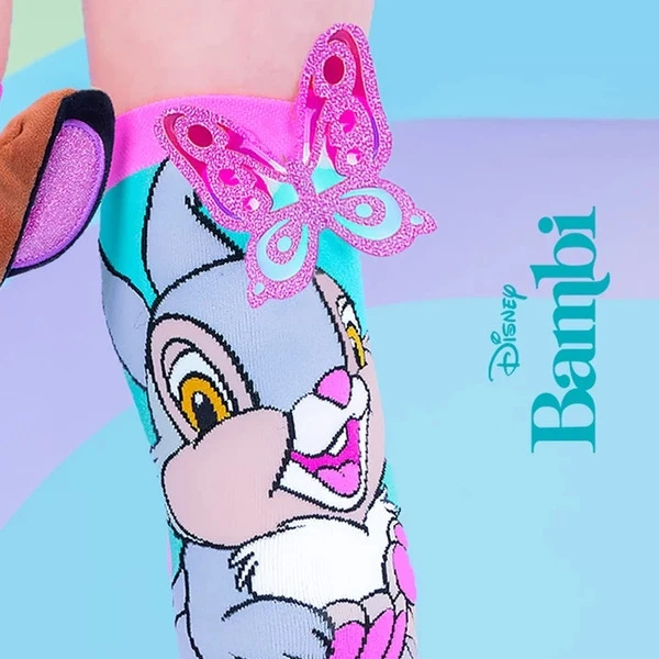 Chaussettes fantaisie MADMIA Disney Bambi – oreilles peluche & papillons 3D
