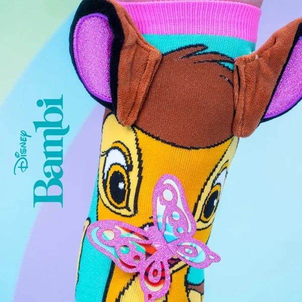 Chaussettes fantaisie MADMIA Disney Bambi – oreilles peluche & papillons 3D