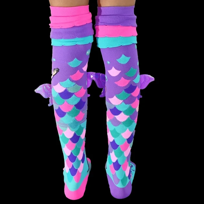 Chaussettes fantaisie MADMIA “Mermaid Vibes” – froufrous & ailes 3D – look sirène