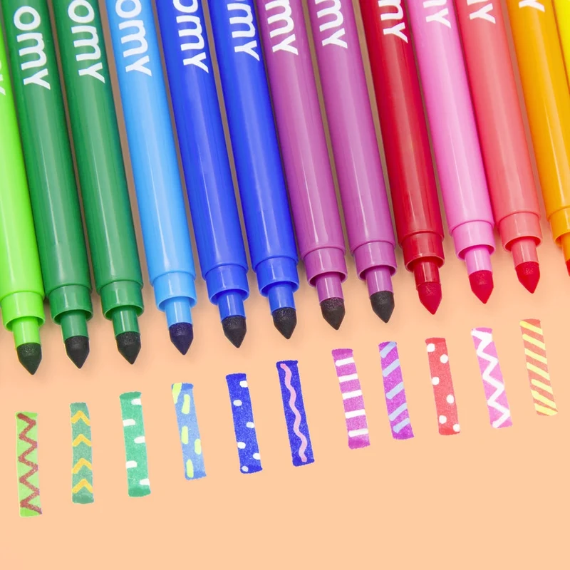 OMY – Boîte de 16 feutres magiques double pointe – Couleurs changeantes & fluo