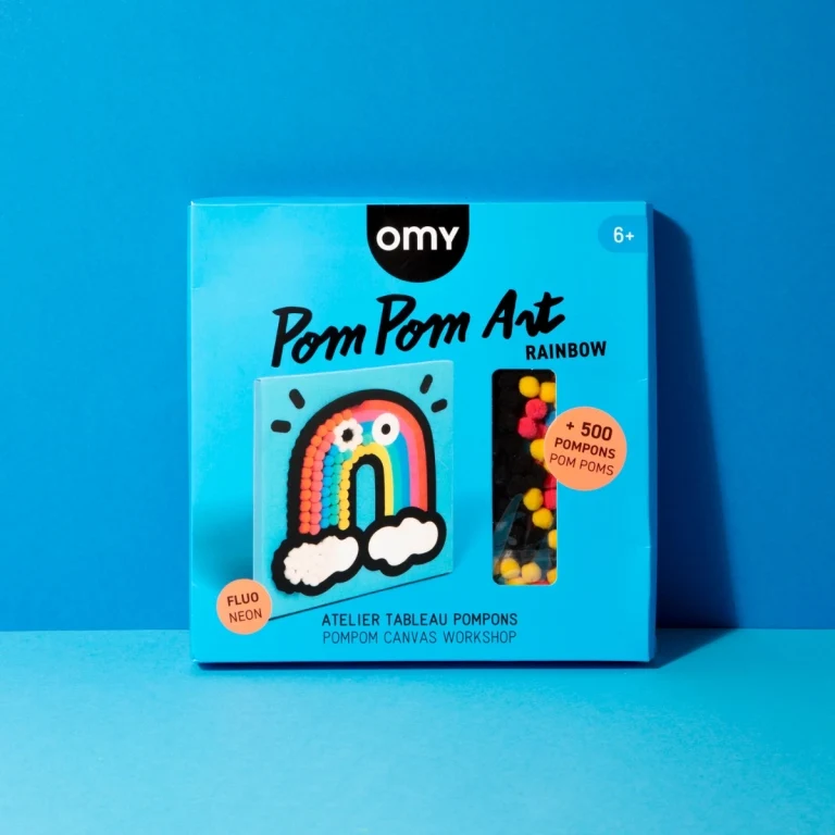 OMY – Atelier tableau pompons Arc-en-ciel – Activité créative enfant dès 6 ans