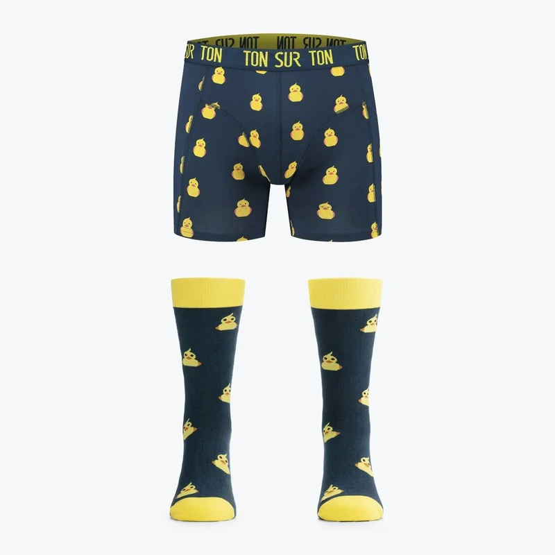 Chaussettes & Boxer Quack Canard – Coton Bio – Cadeau Homme Original