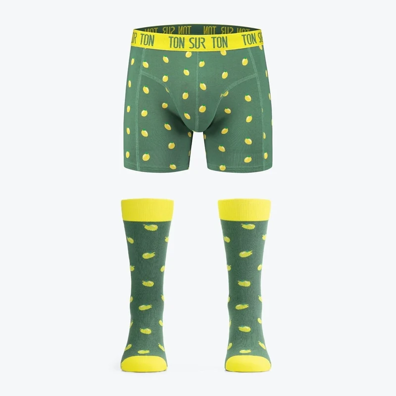Chaussettes & Boxer Easy Peasy Citron – Coton Bio – Cadeau Homme Original