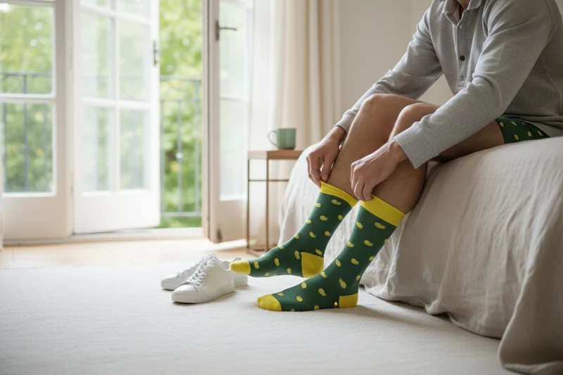 Chaussettes & Boxer Easy Peasy Citron – Coton Bio – Cadeau Homme Original