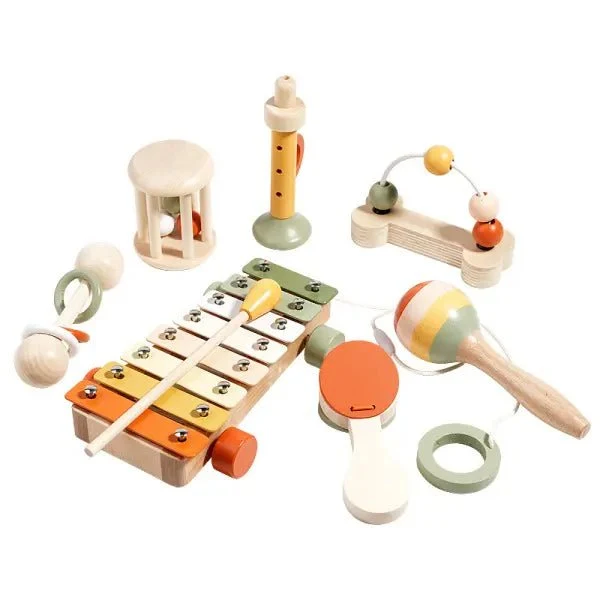 Hochet Bébé | Coffret Instruments Musicaux en Bois