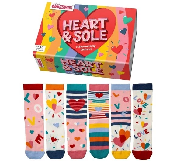 Coffret Chaussettes HEART & SOLE – 6 Chaussettes Impaires | United Oddsocks (37–42)
