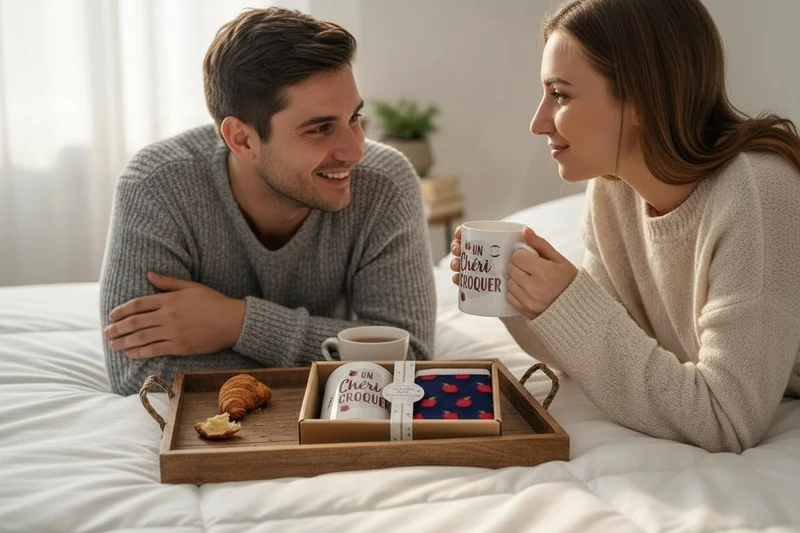 Coffret Cadeau Mug et Chaussettes – Un Chéri à Croquer | Idée Cadeau Couple