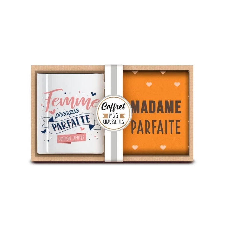 Coffret Mug & Chaussettes – Madame Parfaite | Cadeau Femme
