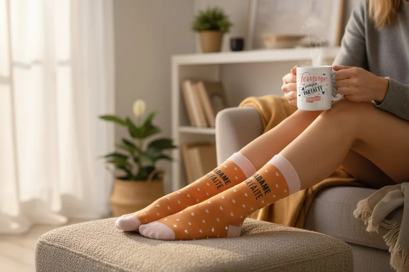 Coffret Mug & Chaussettes – Madame Parfaite | Cadeau Femme