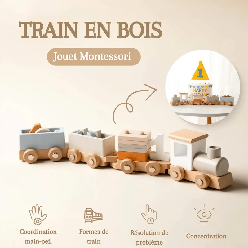 Train en bois | Anniv'Loco™