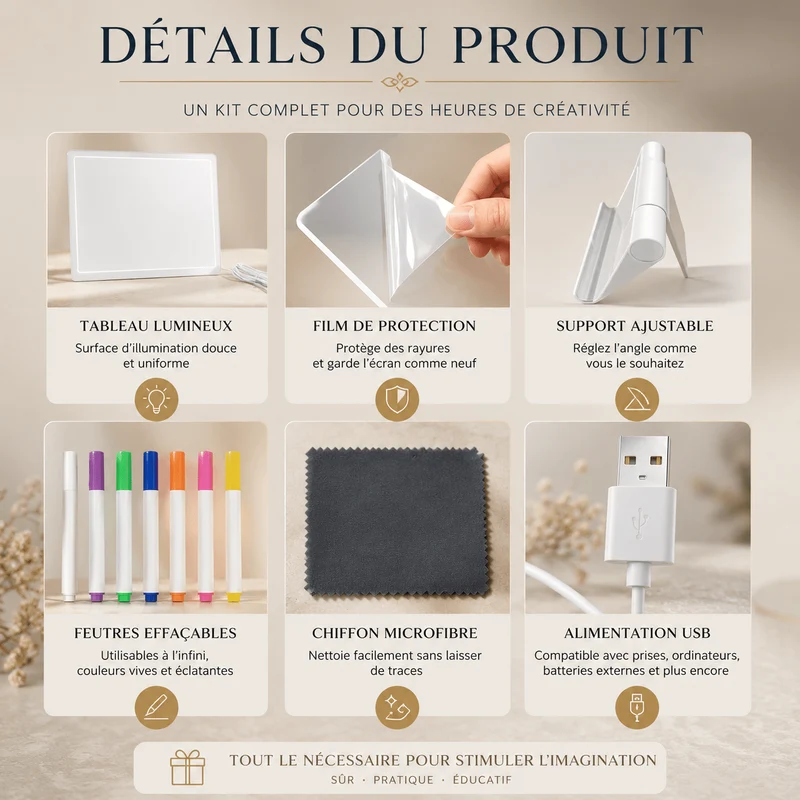 Ardoise Magique Lumineuse | LumiBoard™