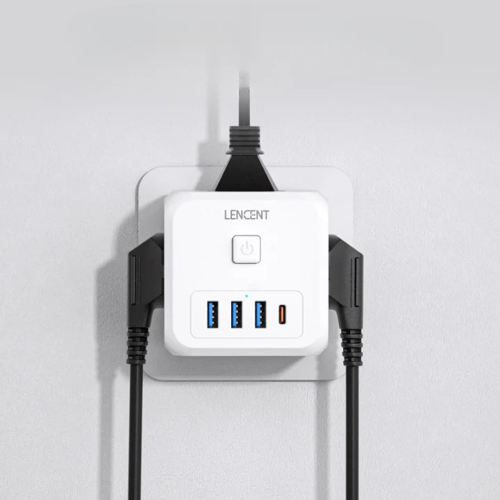 Cube Multiprise 7 en 1 USB, USB-C et Standard