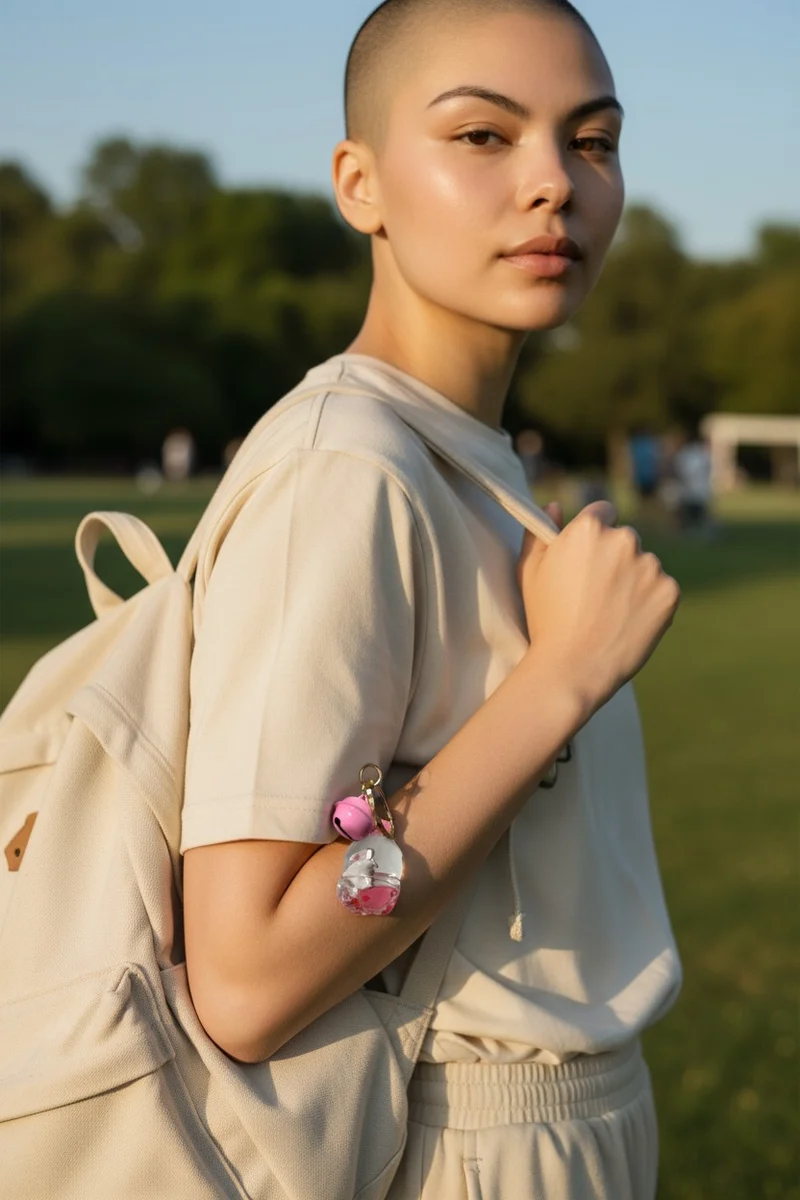 Porte-Clés Japan Style Lapin Flacon Kawaii Rose Scintillant