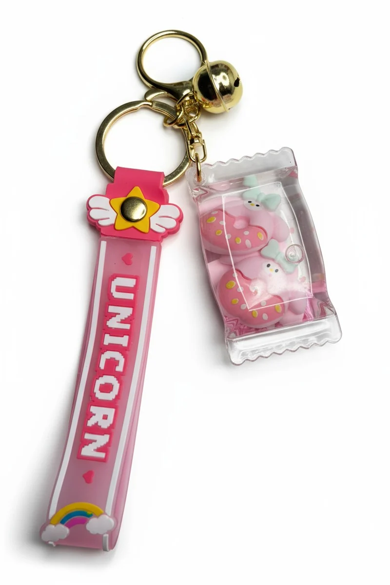 Porte-Clés Kawaii Sachet Bonbon Donut Flottant Gourmand