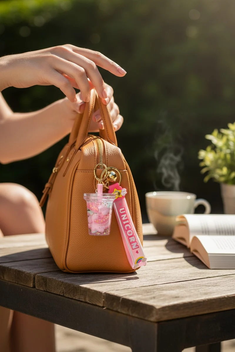 Porte-Clés Donut Flottant Kawaii Accessoire Mignon & Original Bubble-tea