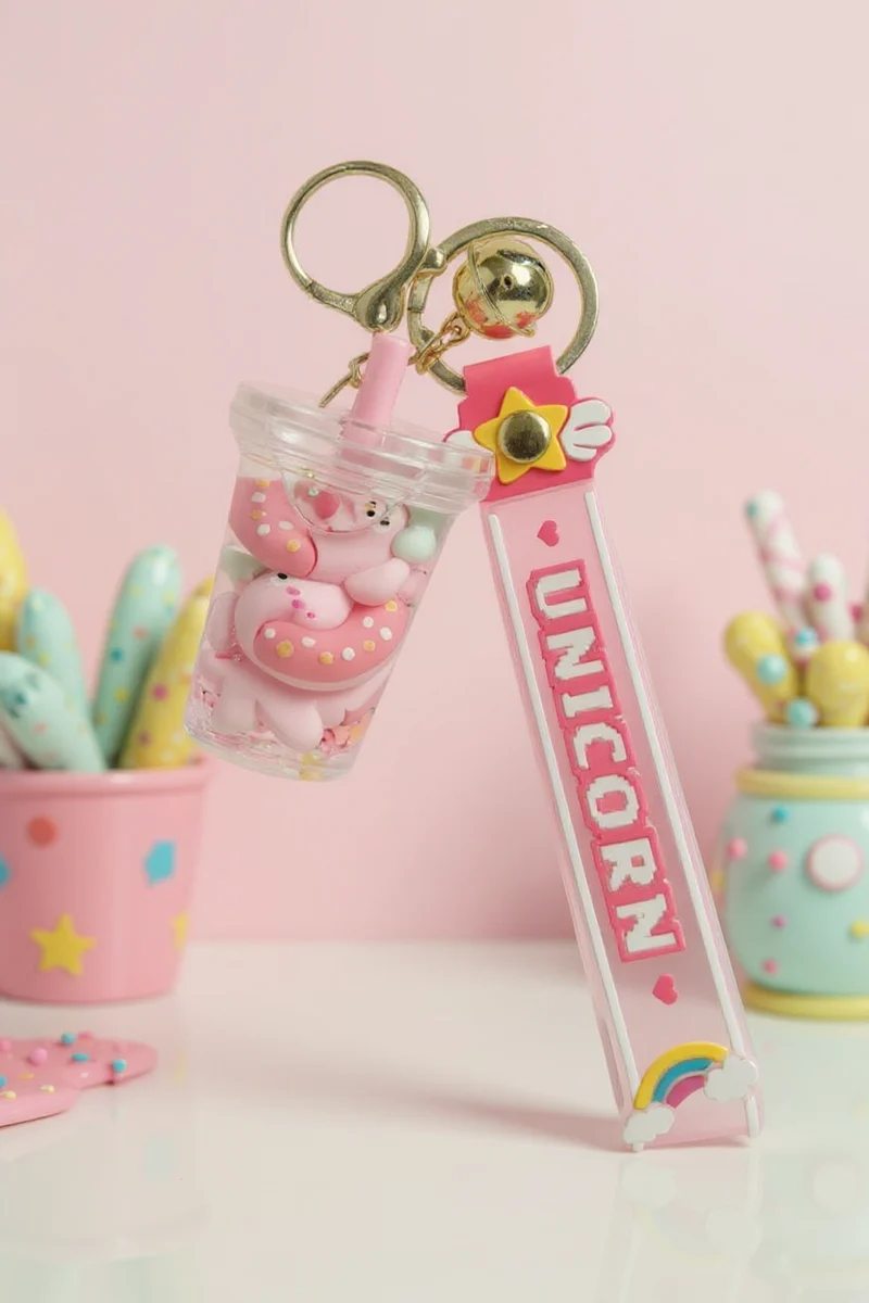 Porte-Clés Donut Flottant Kawaii Accessoire Mignon & Original Bubble-tea