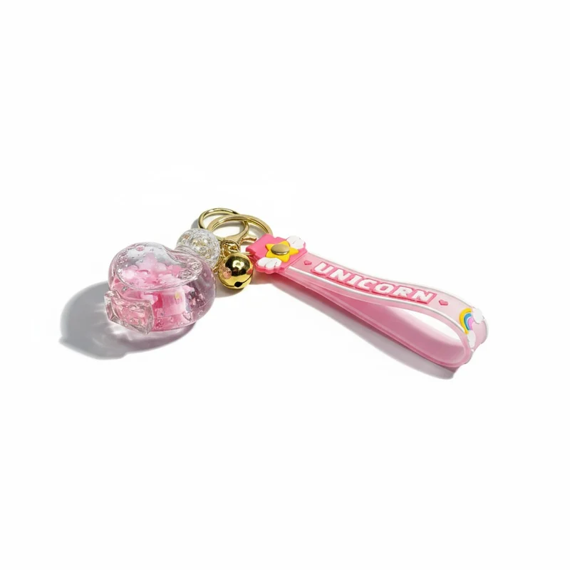 Porte-Clés Donut Flottant Kawaii Flacon de Parfum forme de cœur Mignon