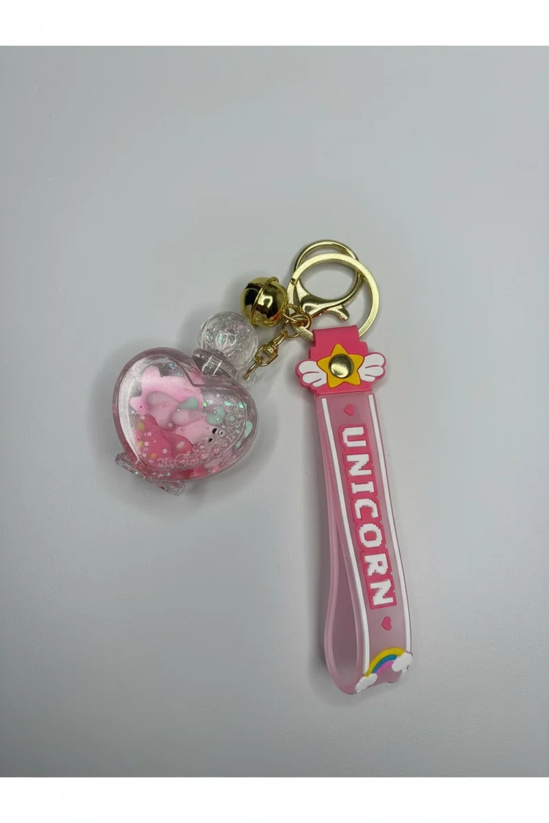 Porte-Clés Donut Flottant Kawaii Flacon de Parfum forme de cœur Mignon