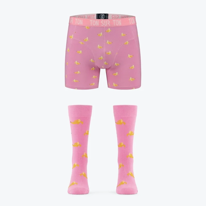 Chaussettes & Boxer Banane en Coton Bio – Cadeau Homme Original