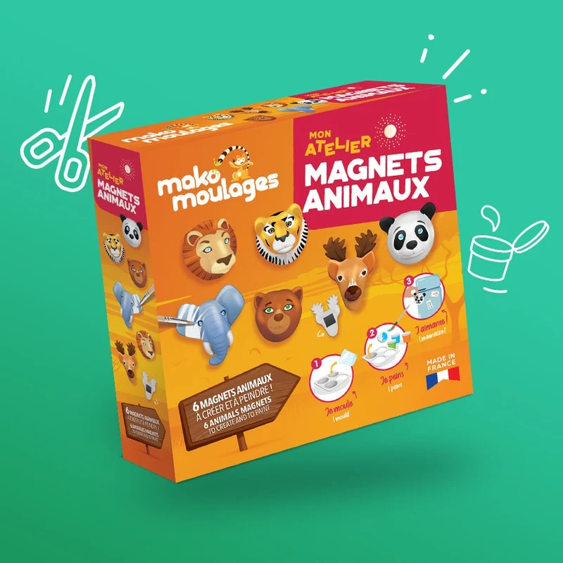 Mako moulages – Mon Atelier Magnets Animaux | Kit créatif DIY enfants dès 5 ans