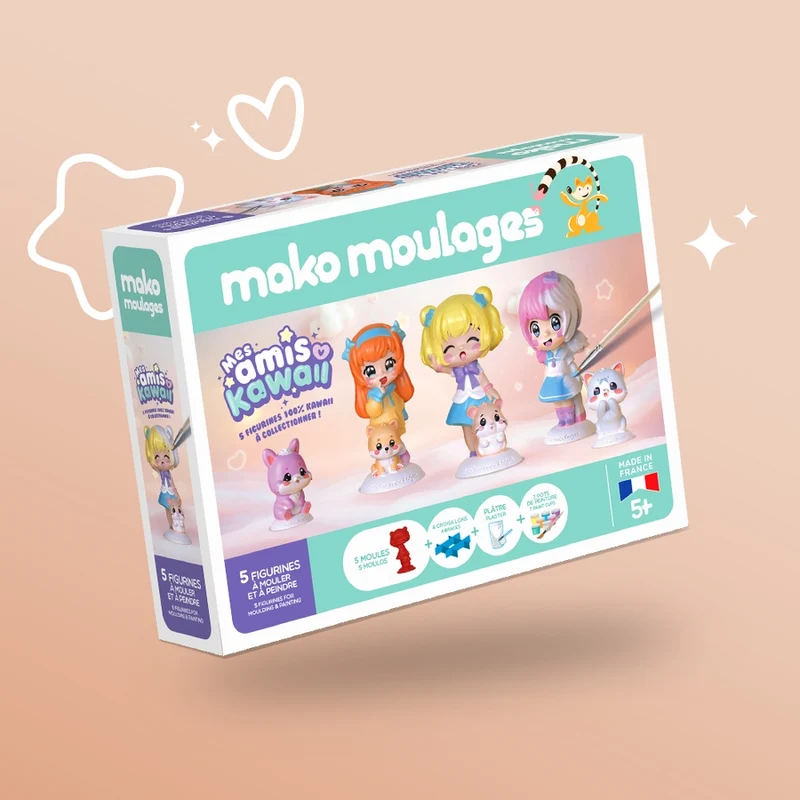 Coffret créatif Mes Amis Kawaii – Mako Moulages | Moulage & peinture dès 5 ans