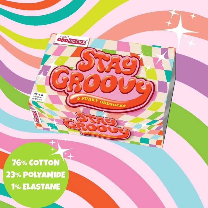 RESTEZ GROOVY – Coffret 6 Chaussettes Dépareillées | United Oddsocks | Taille 37-42